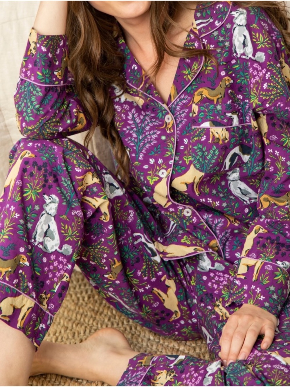 PRINTFRESH- Must Love Dogs Pajama Sleep Pants Purple Size S